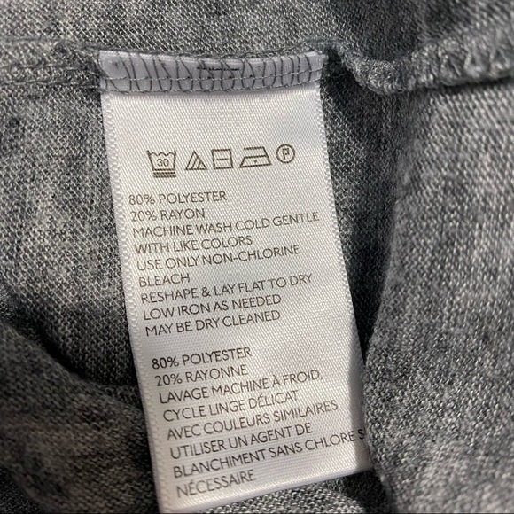 Pins and Needles Heather Grey Short Sleeve Top Crochet Collar Sz Small - Picture 6 of 6